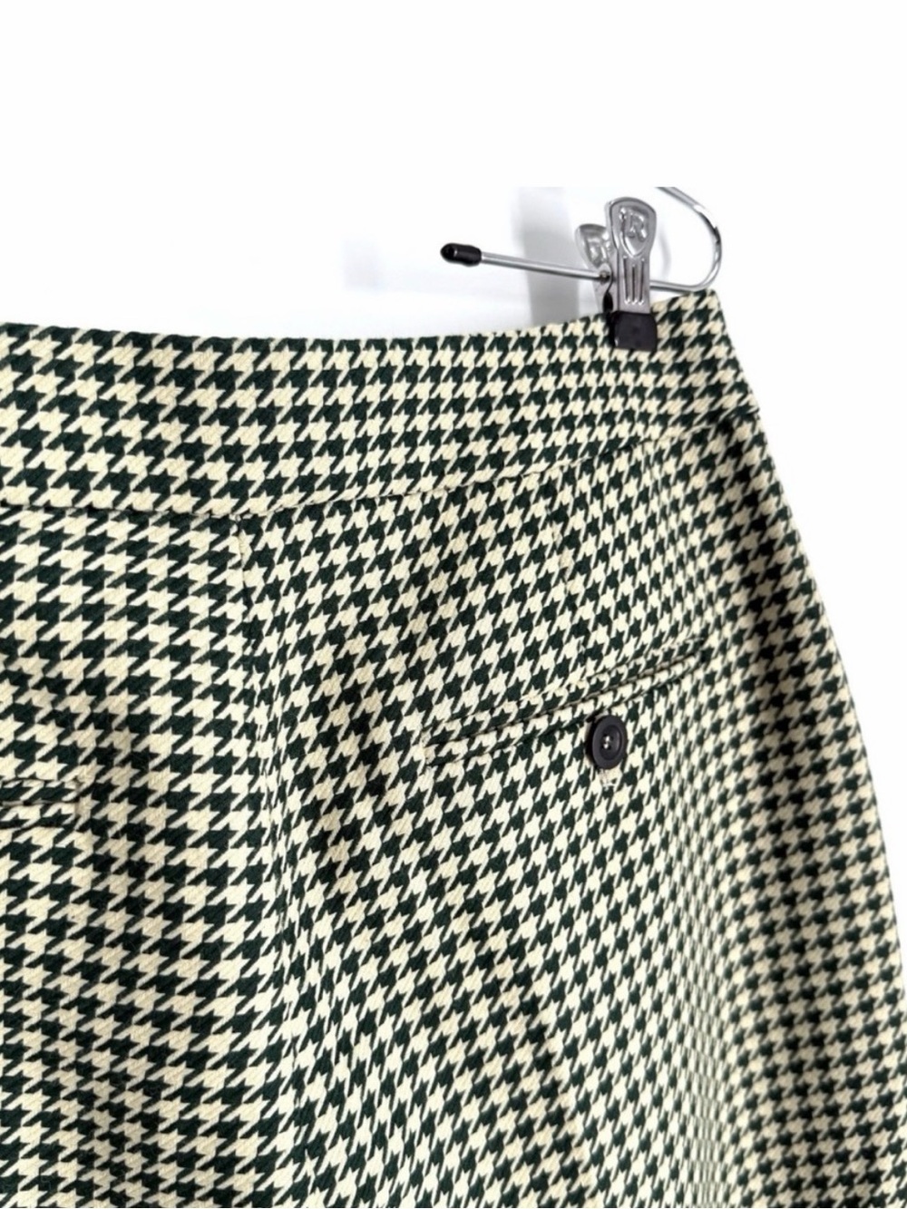 ME+EM Pants Womens UK Size 12/US 8 Green Ivory Houndstooth Classic Ankle Length - Picture 4 of 9